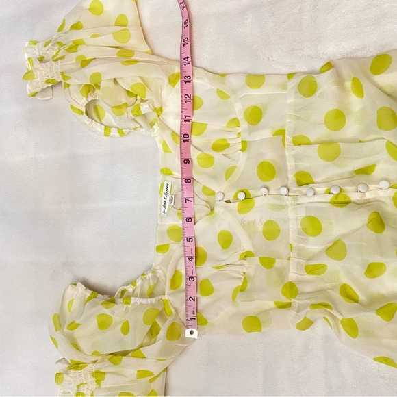 New! For Love And Lemons Megan Polka Dot Puff Sleeve Maxi Dress 2623 - Picture 10 of 15